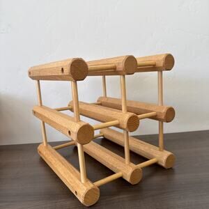 Vintage Mid Century Modern MCM SOLID WOOD Wine Rack‎ Umbrella Holder Handmade